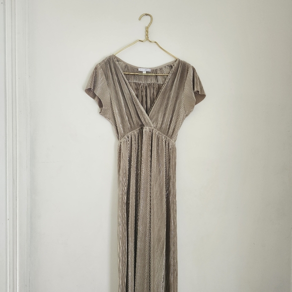 Baltic Born Athena Pleated Maxi Dress Gold - Picture 5 of 8